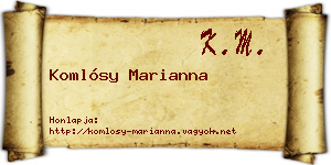 Komlósy Marianna névjegykártya